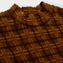Lennon Fluffy Brown Check Jersey Top